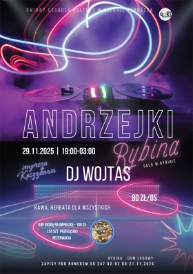 Andrzejki dyskoteka Stegna Rybina