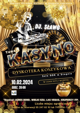 Black and Gold Modern Casino Night Party Poster